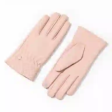 上海故事 秋冬奶油风外出御寒加厚保暖骑车防泼水防风户外分指触屏 聚酯纤维 绒线手套 女款