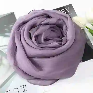 上海故事 纯色加大真丝雪纺素色长巾海滩沙漠旅游推荐 桑蚕丝 丝巾 女款