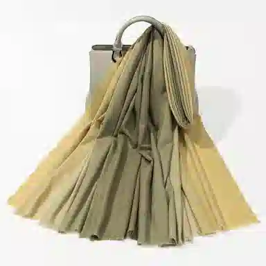 上海故事 手绘渐变空调 聚酯纤维 绒线围巾 女款 深棕米咖