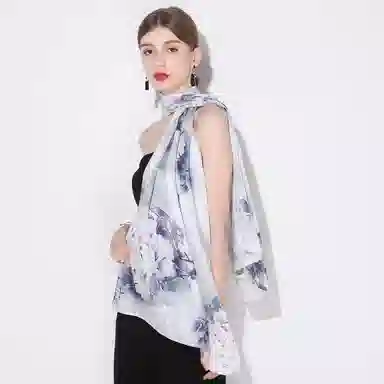 上海故事 丝韵百合 桑蚕丝 丝巾 女款 礼盒装