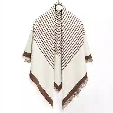 上海故事 秋冬季双面双色洋气旅游外出防寒保暖外搭提花 聚酯纤维 披肩 女款