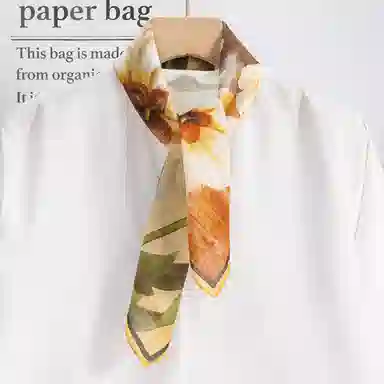 上海故事 百搭春秋时尚装饰喷绘外出 棉 桑蚕丝 绒线围巾 女款