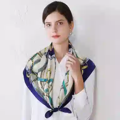 上海故事 加大真丝大方巾 桑蚕丝 丝巾 女款 温婉花意