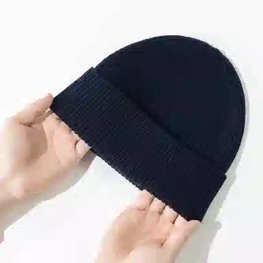 上海故事 纯色暖暖防风护头弹力针织帽 绵羊毛 绒线帽 男女同款情侣款