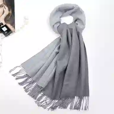 上海故事 冬季加厚双面两用保暖 外出时尚洋气拼色 聚酯纤维 绒线围巾 女款