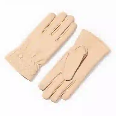 上海故事 秋冬奶油风外出御寒加厚保暖骑车防泼水防风户外分指触屏 聚酯纤维 绒线手套 女款