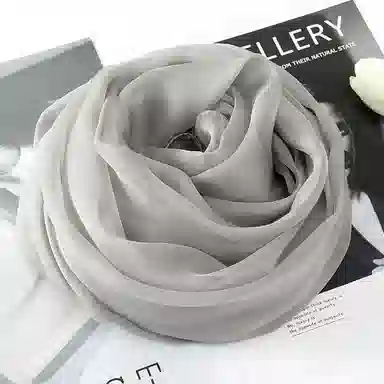 上海故事 纯色加大真丝雪纺素色长巾海滩沙漠旅游推荐 桑蚕丝 丝巾 女款