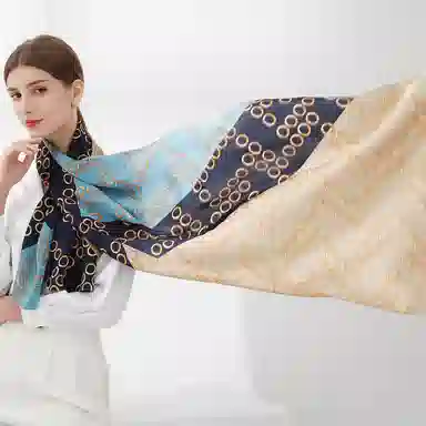 上海故事 青春素绉缎花漾郁金 桑蚕丝 丝巾 女款 礼盒装