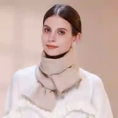 上海故事 秋冬保暖毛线氛围感防寒针织 聚酯纤维 绒线围巾 男女同款情侣款