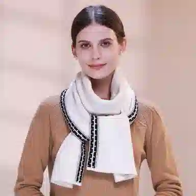 上海故事 青春洋气加厚暖暖高档送礼针织保暖披肩软糯长围脖 绵羊毛 绒线围巾 男女同款情侣款