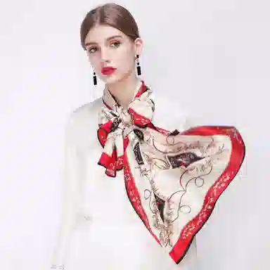 上海故事 青春素绉缎花漾郁金 桑蚕丝 丝巾 女款 礼盒装