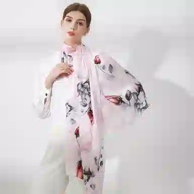 上海故事 丝韵百合 桑蚕丝 丝巾 女款 礼盒装