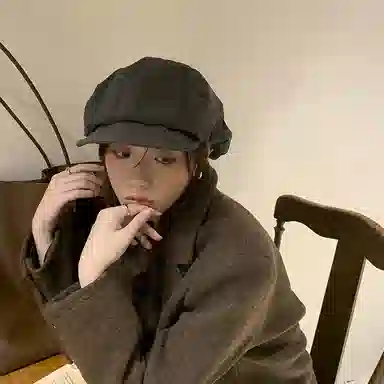 祎步康 日系薄款贝雷帽女韩版文艺复古报童帽潮云朵八角帽休闲街头画家帽 棉 帽子 女款