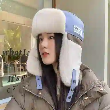 祎步康 加厚保暖百搭护耳帽户外骑行滑雪飞行员帽毛绒 涤纶 雷锋帽 男女同款情侣款