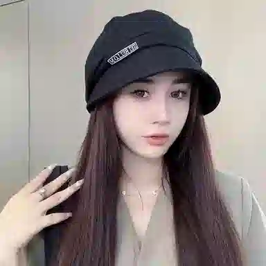 祎步康 韩式秋冬款八角帽纯色显脸小盆帽气质百搭帽 棉 贝雷帽 女款