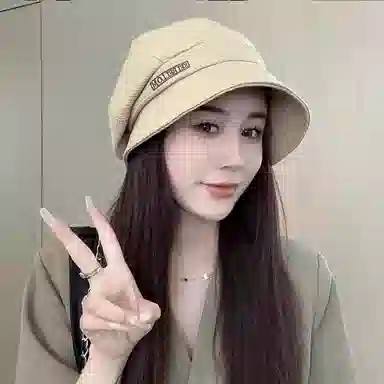 祎步康 韩式秋冬款八角帽纯色显脸小盆帽气质百搭帽 棉 贝雷帽 女款