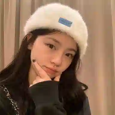 祎步康 保暖  反戴 复古百搭两用前 进帽纯色 兔毛 贝雷帽 女款