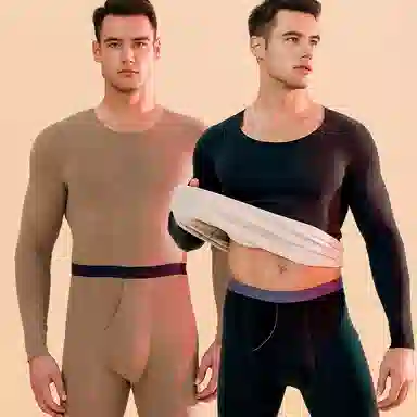 恒源祥 发热加厚无痕打底保暖套装 男款