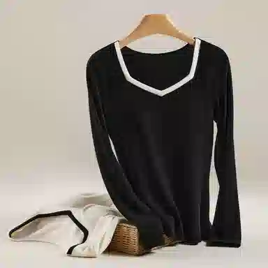 恒源祥 鸡心领胸垫一体打底保暖上装 女款