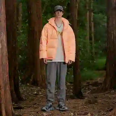 GUUKA Tech Hooded Down Jacket Orange