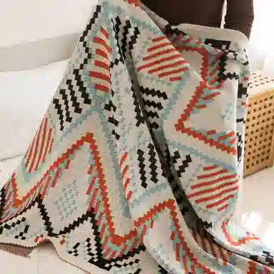 优幽兰 空调房办公室午睡毯子防风小众沙发盖毯针织围披两用旅行复古气质减龄穿搭 披肩 女款