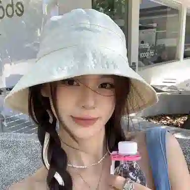 优幽兰 韩版百搭简约高级感显脸小水桶帽春夏季轻薄透气盆帽学生素颜遮脸露营遮阳 聚酯纤维 防晒帽 女款