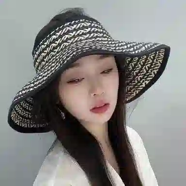 优幽兰 韩版高级感大檐显脸小出游时尚百搭度假遮阳户外防紫外线轻奢可折叠 纤维素材料 防晒帽 女款