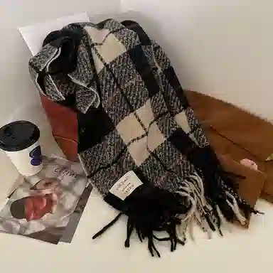 优幽兰 针织百搭时尚多用途秋冬季加厚防风御寒保暖护脖简约休闲 绒线围巾 女款