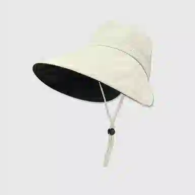 优幽兰 时尚简约高级感大帽檐显脸小黑胶遮阳帽夏季百搭出游防紫外线防风太阳帽 锦纶 防晒帽 女款