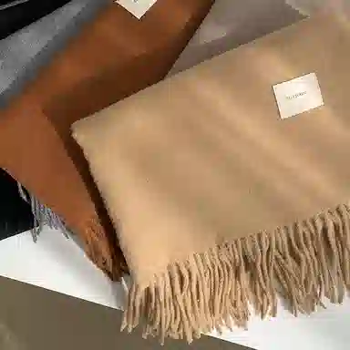 优幽兰 纯色围脖针织加厚护脖流苏防风防寒外搭保暖休闲高级感 绒线围巾 女款