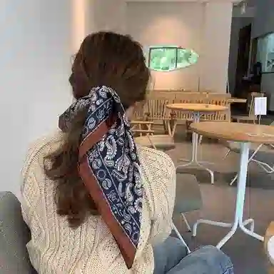 优幽兰 百搭时尚真丝发带发圈飘带小长条丝带搭配衬衫窄领巾韩版衬衣绑包包薄款法式穿搭礼盒装 丝巾 女款