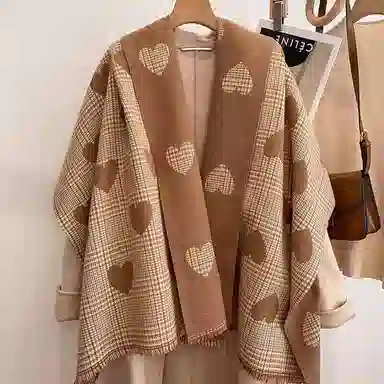 优幽兰 秋冬季百搭时尚空调房办公室保暖外搭防风防寒加厚 绒线围巾 女款