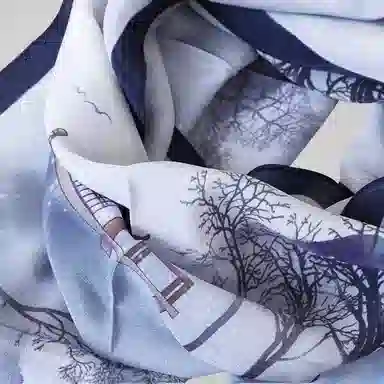 优幽兰 小众时尚百搭高级感气质优雅长条真丝四季通用防晒休闲舒适温柔淑女风穿搭 桑蚕丝 丝巾披肩围巾纱巾 女款