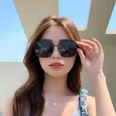 优幽兰 小众高级感氛围感个性大框显脸小墨镜时尚街拍旅游韩版撞色眼镜气质遮阳潮流防晒闺蜜穿搭 方形 太阳镜 男女同款情侣款