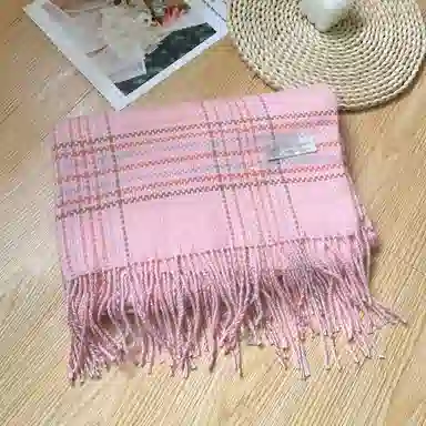 优幽兰 纯色线条设计感防风防寒护脖子 仿羊绒 绒线围巾 女款