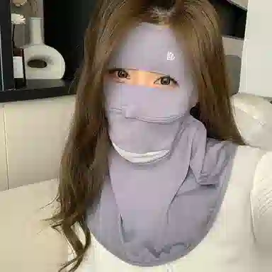 优幽兰 时尚百搭遮全脸防紫外线休闲简约纯色高级感骑行脸基尼护颈部透气遮阳开车必备 锦纶 防晒面罩 女款