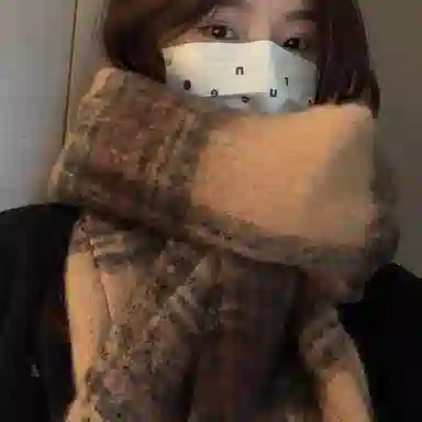 优幽兰 复古气质穿搭百搭时尚防风防寒保暖 两用小众简约高级感 绒线围巾 女款