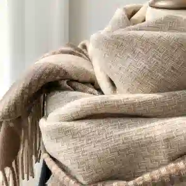 优幽兰 针织加厚 护脖子防风防寒保暖 高级感 仿羊绒 绒线围巾 女款