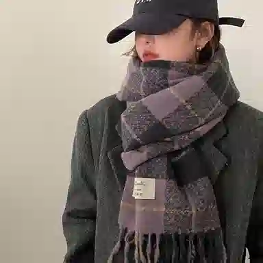 优幽兰 针织百搭时尚多用途秋冬季加厚防风御寒保暖护脖简约休闲 绒线围巾 女款