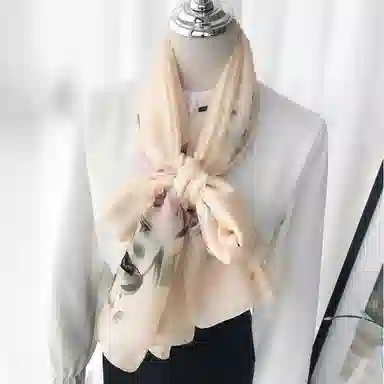 优幽兰 复古花卉优雅百搭时尚潮流复古简约温柔气质防晒印花长款舒适 丝巾围巾披肩纱巾空调毯 女款