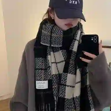 优幽兰 针织百搭时尚多用途秋冬季加厚防风御寒保暖护脖简约休闲 绒线围巾 女款