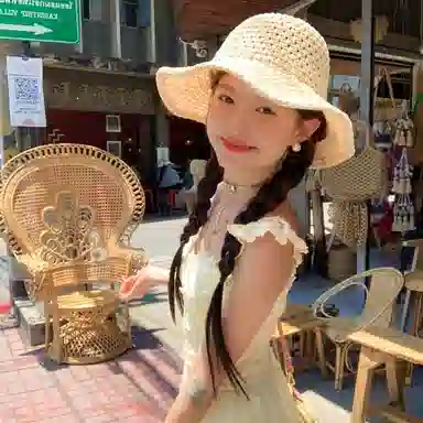 优幽兰 韩系氛围感小清新镂空草编帽子女时尚百搭简约高级感夏季出游度假防紫外线草帽海边沙滩拍照打卡遮阳帽潮 聚酯纤维 渔夫帽 女款