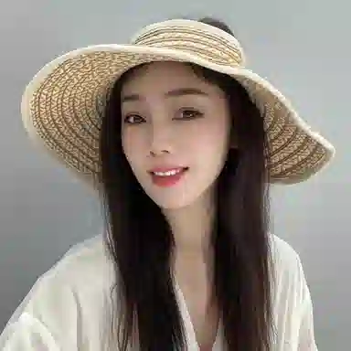 优幽兰 韩版高级感大檐显脸小出游时尚百搭度假遮阳户外防紫外线轻奢可折叠 纤维素材料 防晒帽 女款