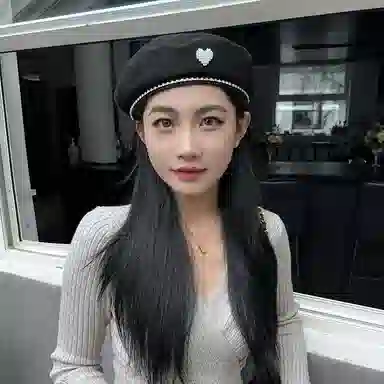 优幽兰 韩版显脸小爱心装饰防风防寒英伦加厚保暖 贝雷帽 女款