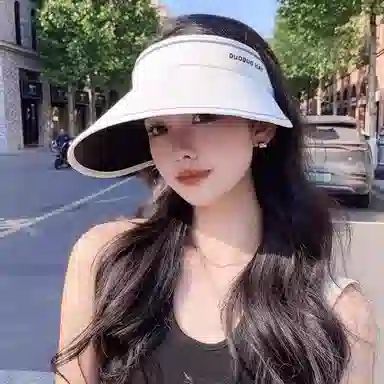 优幽兰 休闲百搭大帽檐夏季出行防紫外线大头围显脸小街头潮流拍照打卡 聚酯纤维 遮阳帽空顶帽防晒帽沙滩帽 男女同款情侣款