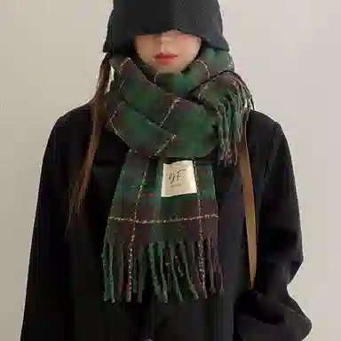 优幽兰 防风防寒护脖子保暖 小众高级感 绒线围巾 女款