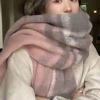 优幽兰 长款围脖防风防寒保暖双面流苏 两用小众高级感 绒线围巾 女款