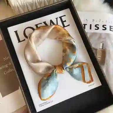 优幽兰 时尚百搭高级感韩版气质职业空姐优雅洋气配西装连衣裙包包绑带发带多功能 桑蚕丝 丝巾 女款