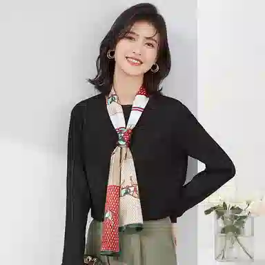 优幽兰 两用长条实用减龄气质 桑蚕丝 丝巾 女款 礼盒装