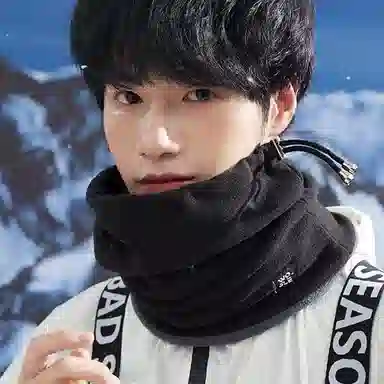 优幽兰 时尚百搭纯色冬季防风休闲简约户外骑车摩托车加绒加厚保暖面罩护颈套头防寒脖套 围脖 男女同款情侣款